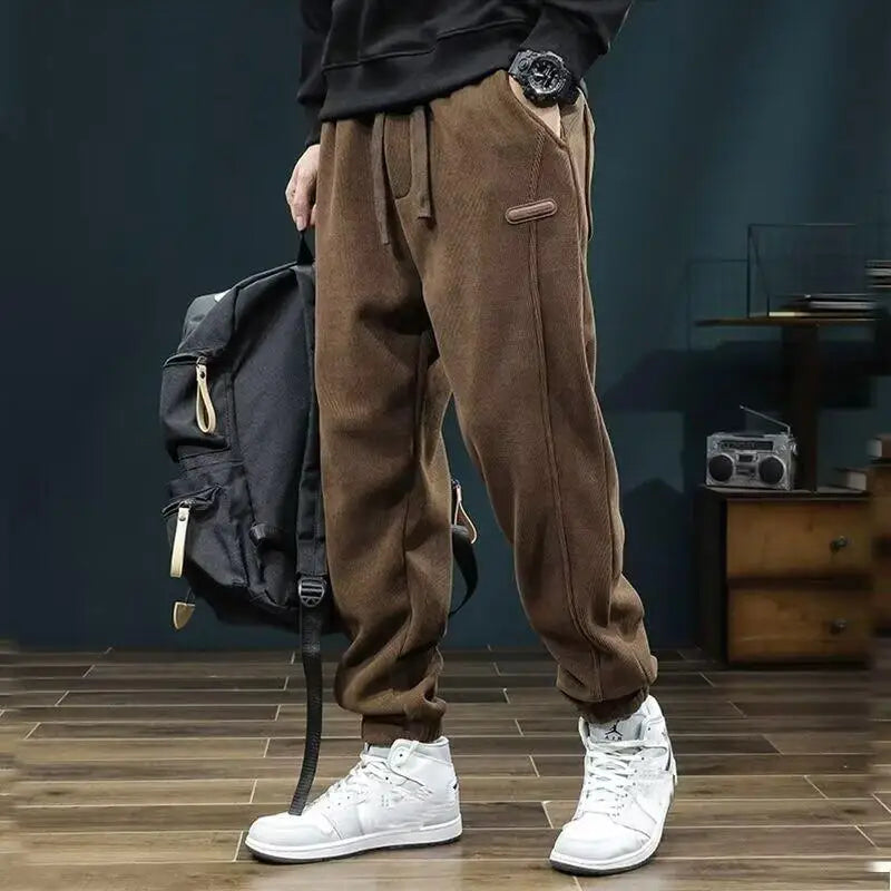 LONZA Mens Clothing Man Pants Winter Pants Autumn Clothing Sweatpants Clothes Youth Outfit Casual Clothes Fashion