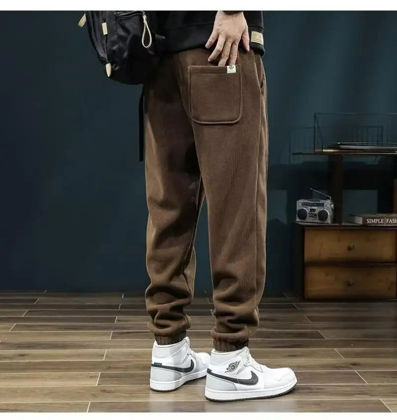 LONZA Mens Clothing Man Pants Winter Pants Autumn Clothing Sweatpants Clothes Youth Outfit Casual Clothes Fashion