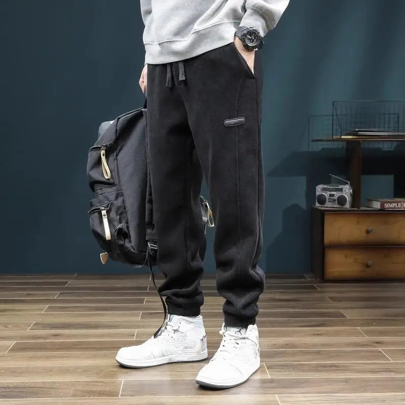 LONZA Mens Clothing Man Pants Winter Pants Autumn Clothing Sweatpants Clothes Youth Outfit Casual Clothes Fashion