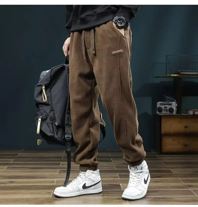 LONZA Mens Clothing Man Pants Winter Pants Autumn Clothing Sweatpants Clothes Youth Outfit Casual Clothes Fashion