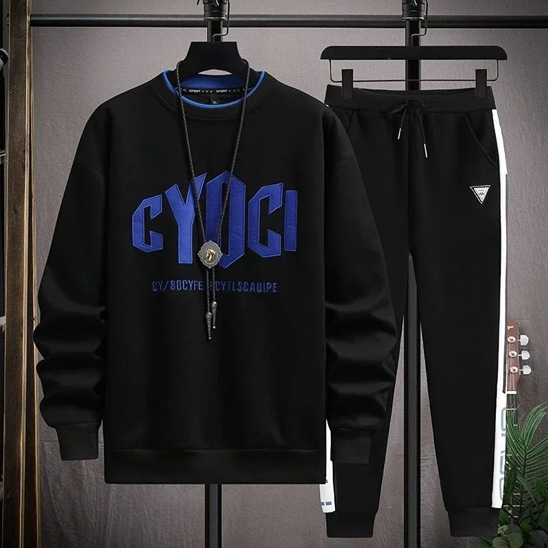 LONZA Clothes For Men Plain Male T Shirt White Pants Sets Alphabet Tracksuit Essential Top Offer Trend Popular Sports Suits Cool Kpop