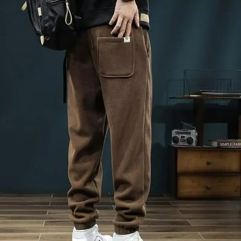 LONZA Mens Clothing Man Pants Winter Pants Autumn Clothing Sweatpants Clothes Youth Outfit Casual Clothes Fashion