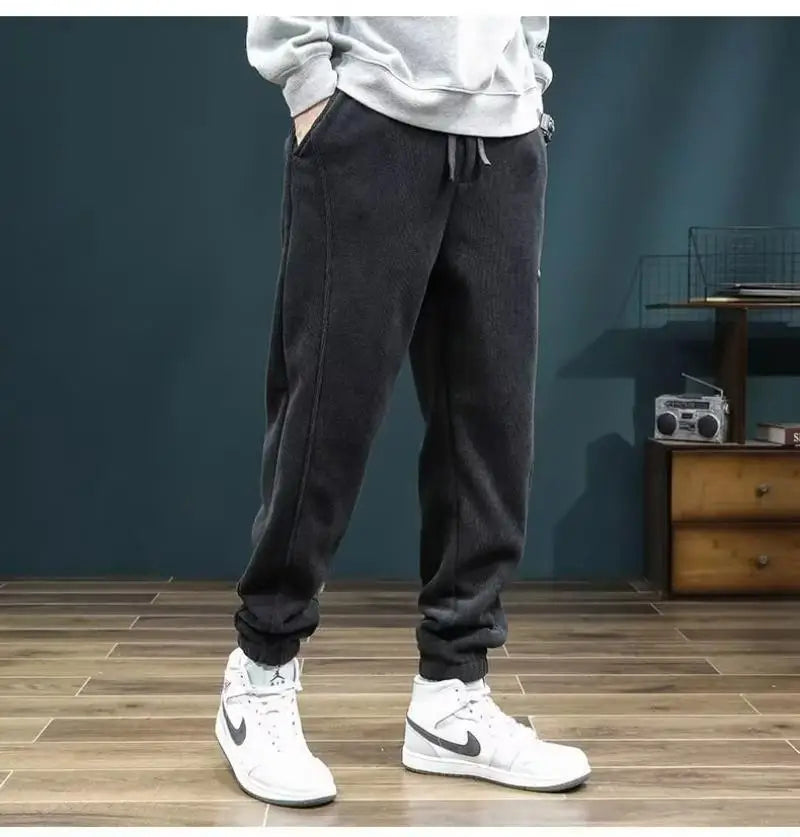 LONZA Mens Clothing Man Pants Winter Pants Autumn Clothing Sweatpants Clothes Youth Outfit Casual Clothes Fashion