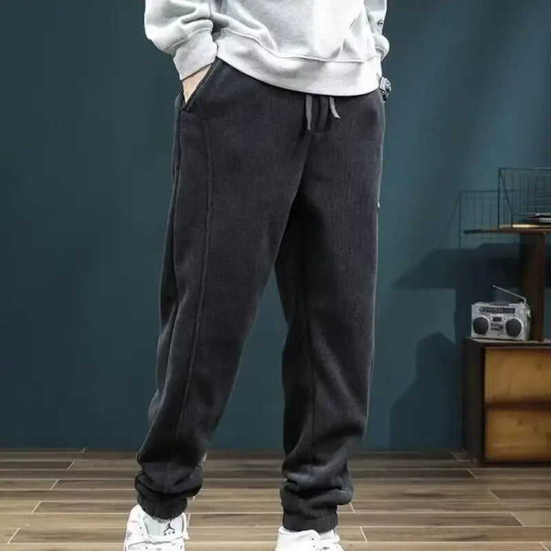 LONZA Mens Clothing Man Pants Winter Pants Autumn Clothing Sweatpants Clothes Youth Outfit Casual Clothes Fashion
