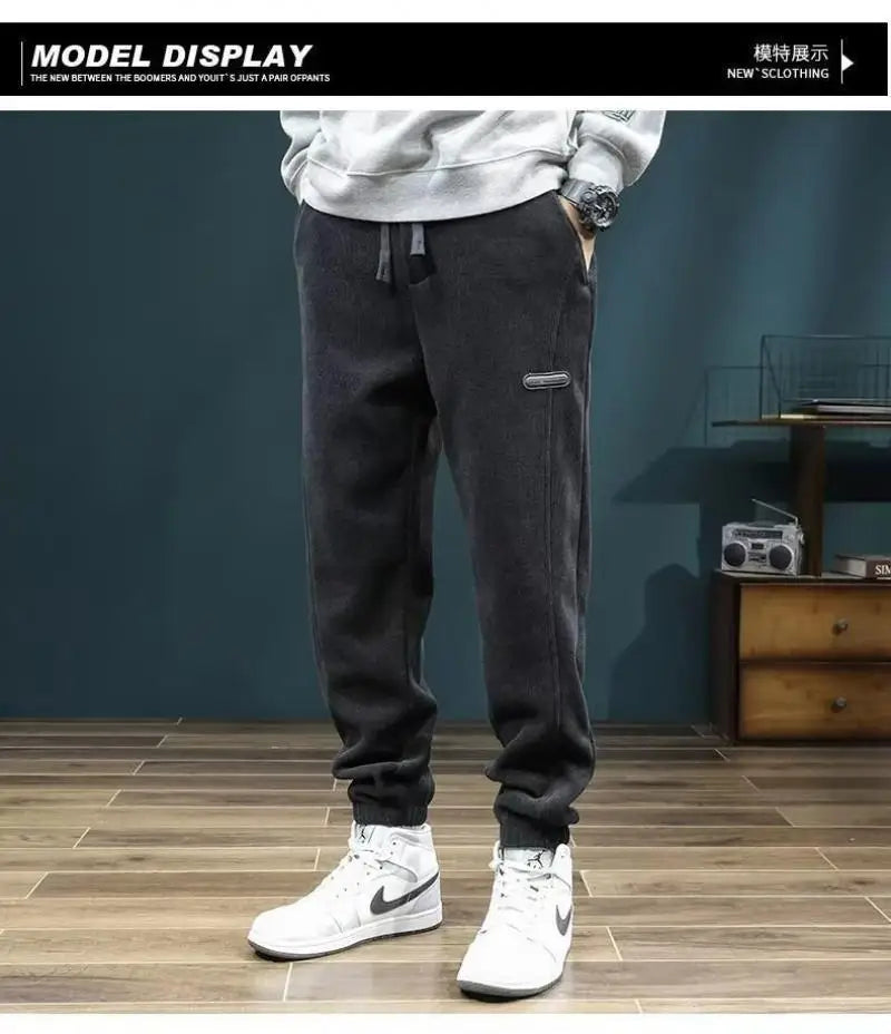 LONZA Mens Clothing Man Pants Winter Pants Autumn Clothing Sweatpants Clothes Youth Outfit Casual Clothes Fashion