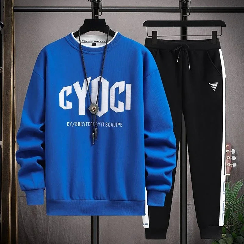 LONZA Clothes For Men Plain Male T Shirt White Pants Sets Alphabet Tracksuit Essential Top Offer Trend Popular Sports Suits Cool Kpop