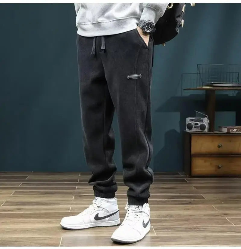 LONZA Mens Clothing Man Pants Winter Pants Autumn Clothing Sweatpants Clothes Youth Outfit Casual Clothes Fashion