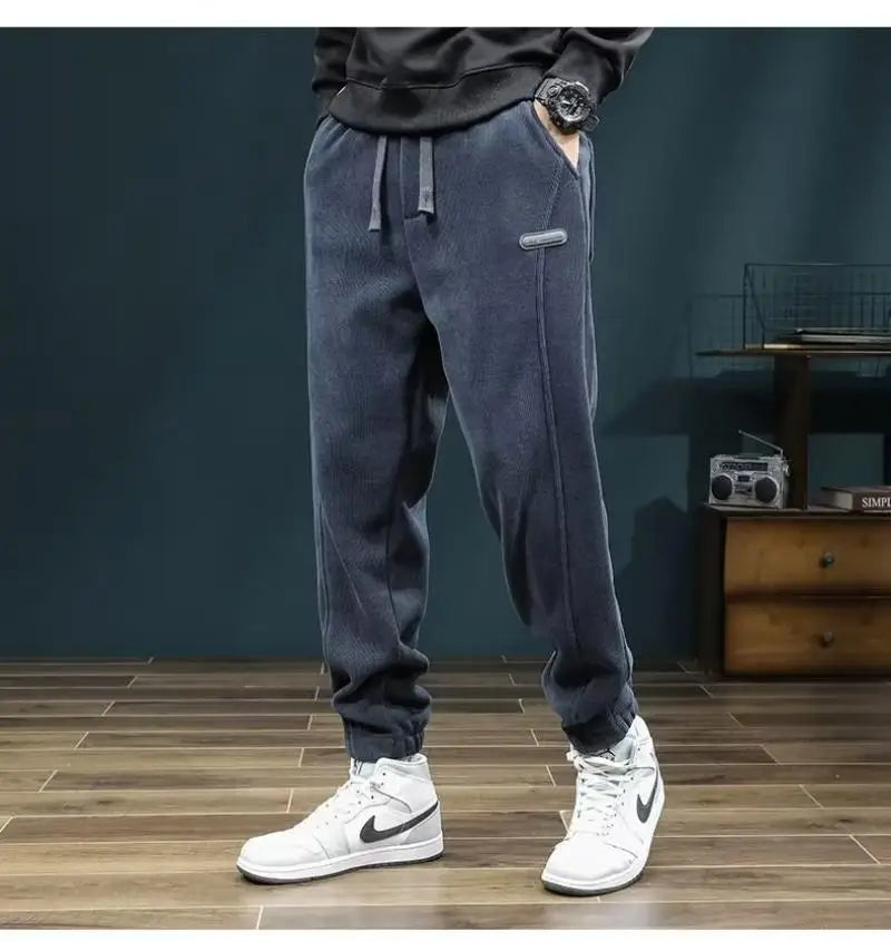 LONZA Mens Clothing Man Pants Winter Pants Autumn Clothing Sweatpants Clothes Youth Outfit Casual Clothes Fashion