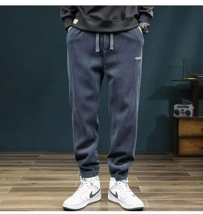 LONZA Mens Clothing Man Pants Winter Pants Autumn Clothing Sweatpants Clothes Youth Outfit Casual Clothes Fashion