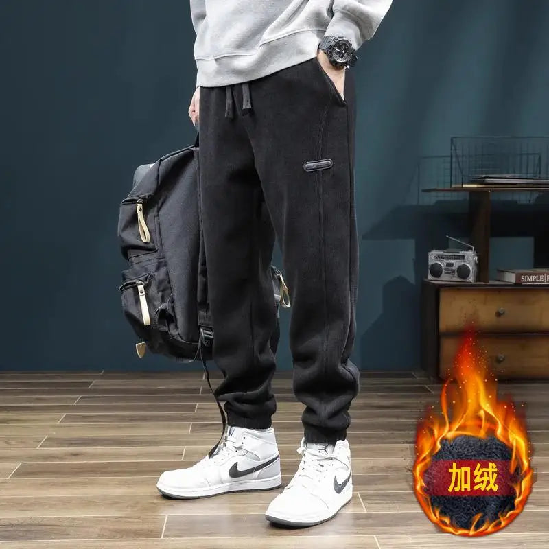LONZA Mens Clothing Man Pants Winter Pants Autumn Clothing Sweatpants Clothes Youth Outfit Casual Clothes Fashion