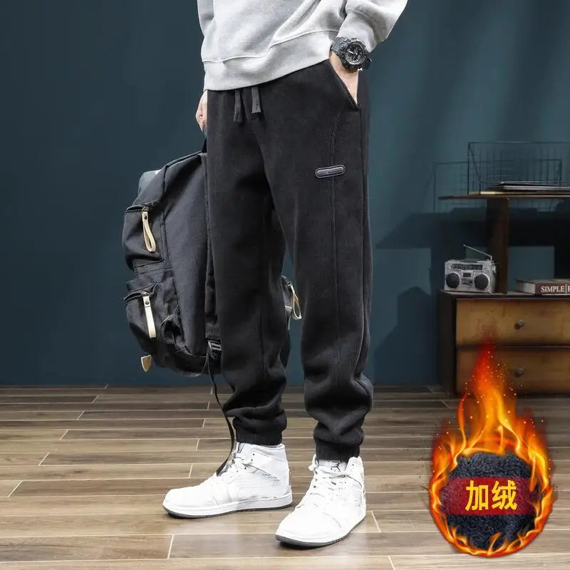 LONZA Mens Clothing Man Pants Winter Pants Autumn Clothing Sweatpants Clothes Youth Outfit Casual Clothes Fashion