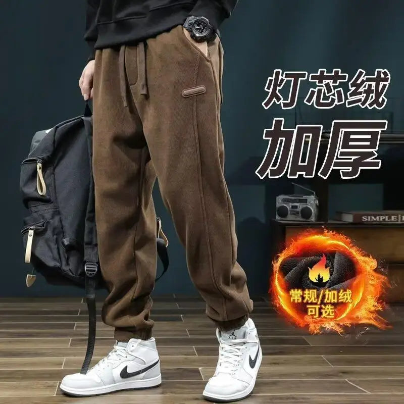 LONZA Mens Clothing Man Pants Winter Pants Autumn Clothing Sweatpants Clothes Youth Outfit Casual Clothes Fashion