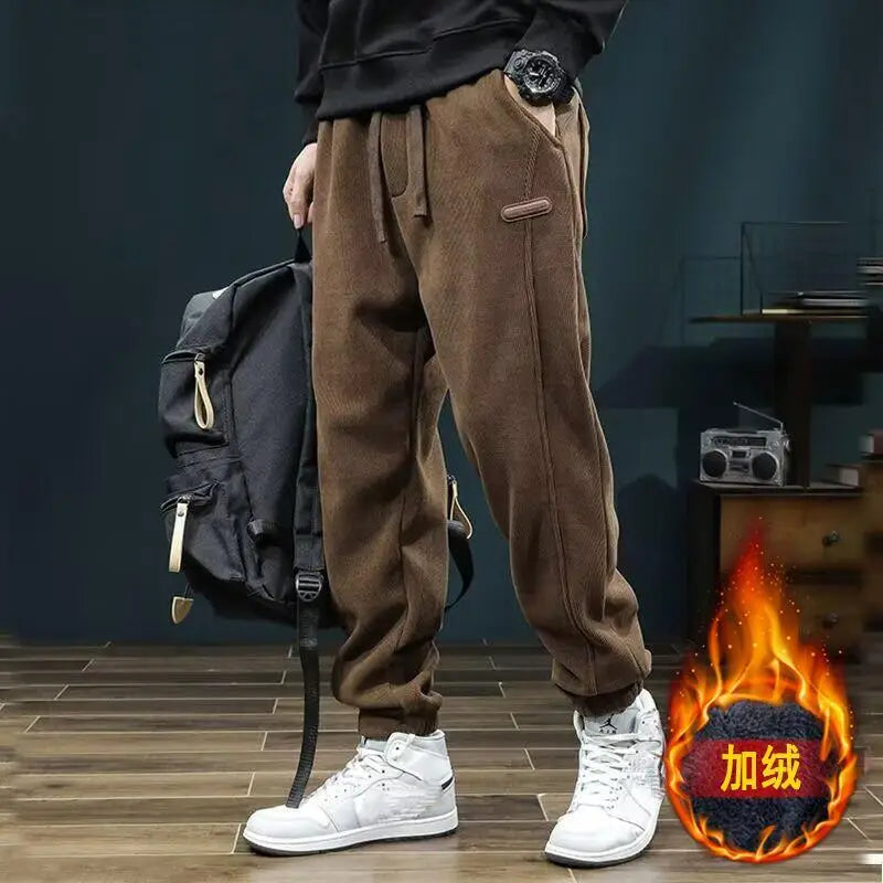 LONZA Mens Clothing Man Pants Winter Pants Autumn Clothing Sweatpants Clothes Youth Outfit Casual Clothes Fashion