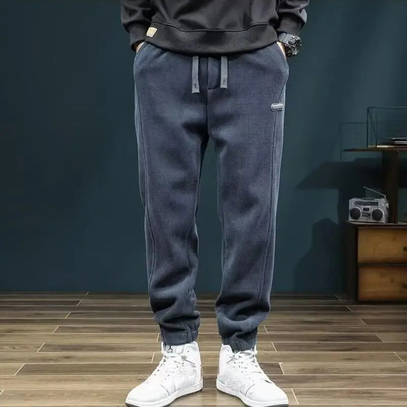 LONZA Mens Clothing Man Pants Winter Pants Autumn Clothing Sweatpants Clothes Youth Outfit Casual Clothes Fashion