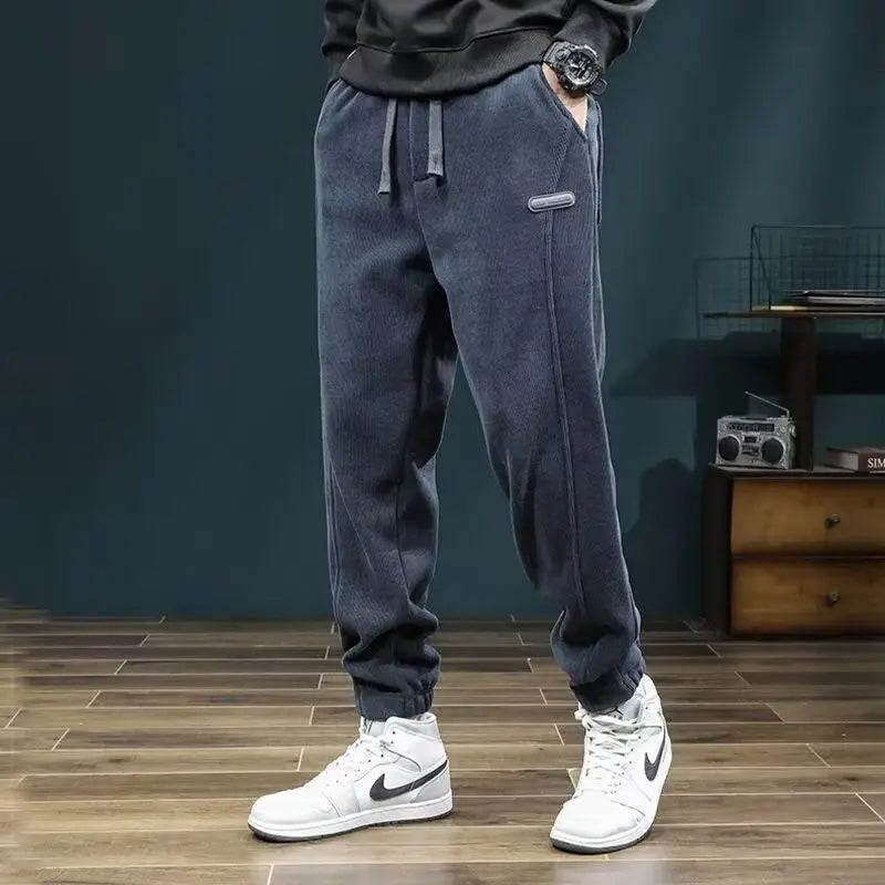 LONZA Mens Clothing Man Pants Winter Pants Autumn Clothing Sweatpants Clothes Youth Outfit Casual Clothes Fashion