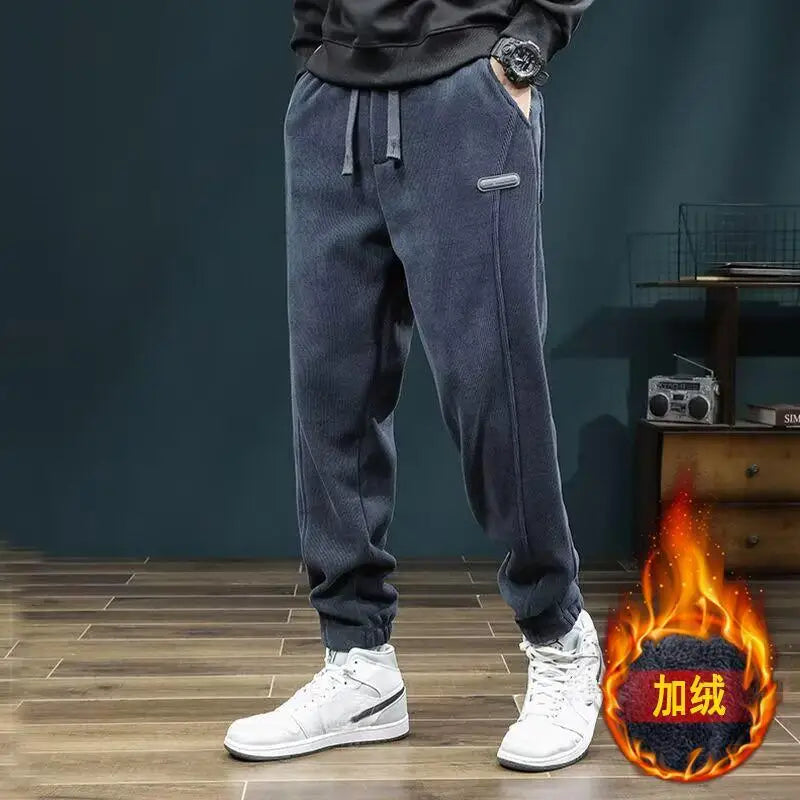 LONZA Mens Clothing Man Pants Winter Pants Autumn Clothing Sweatpants Clothes Youth Outfit Casual Clothes Fashion