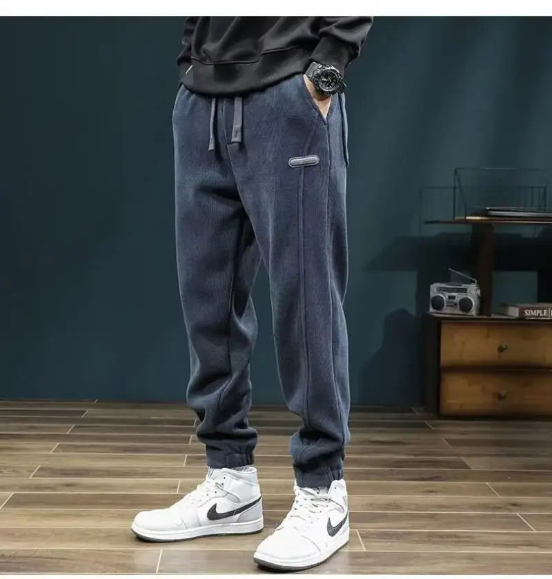 LONZA Mens Clothing Man Pants Winter Pants Autumn Clothing Sweatpants Clothes Youth Outfit Casual Clothes Fashion