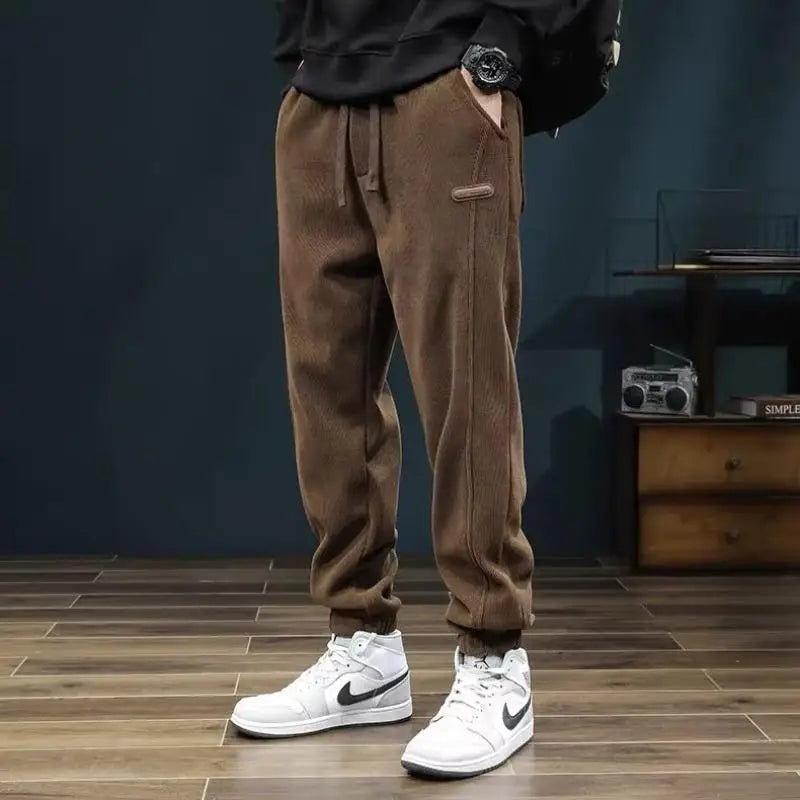 LONZA Mens Clothing Man Pants Winter Pants Autumn Clothing Sweatpants Clothes Youth Outfit Casual Clothes Fashion